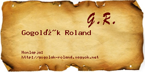 Gogolák Roland névjegykártya